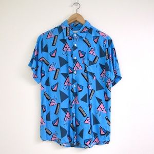 Men’s Reason 90s blue short sleeve button down S